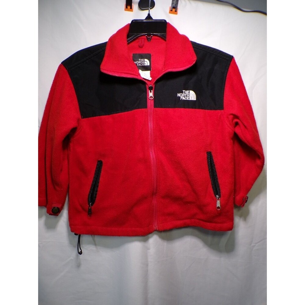 The North Face Boys Denali Fleece Jacket Red Black Size M Youth